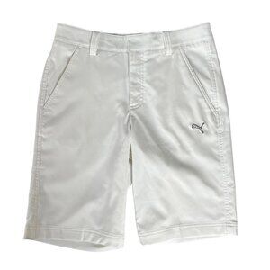 Puma Golf Bermuda Shorts Womens Size W28 White Zip Front Lightweight Pockets